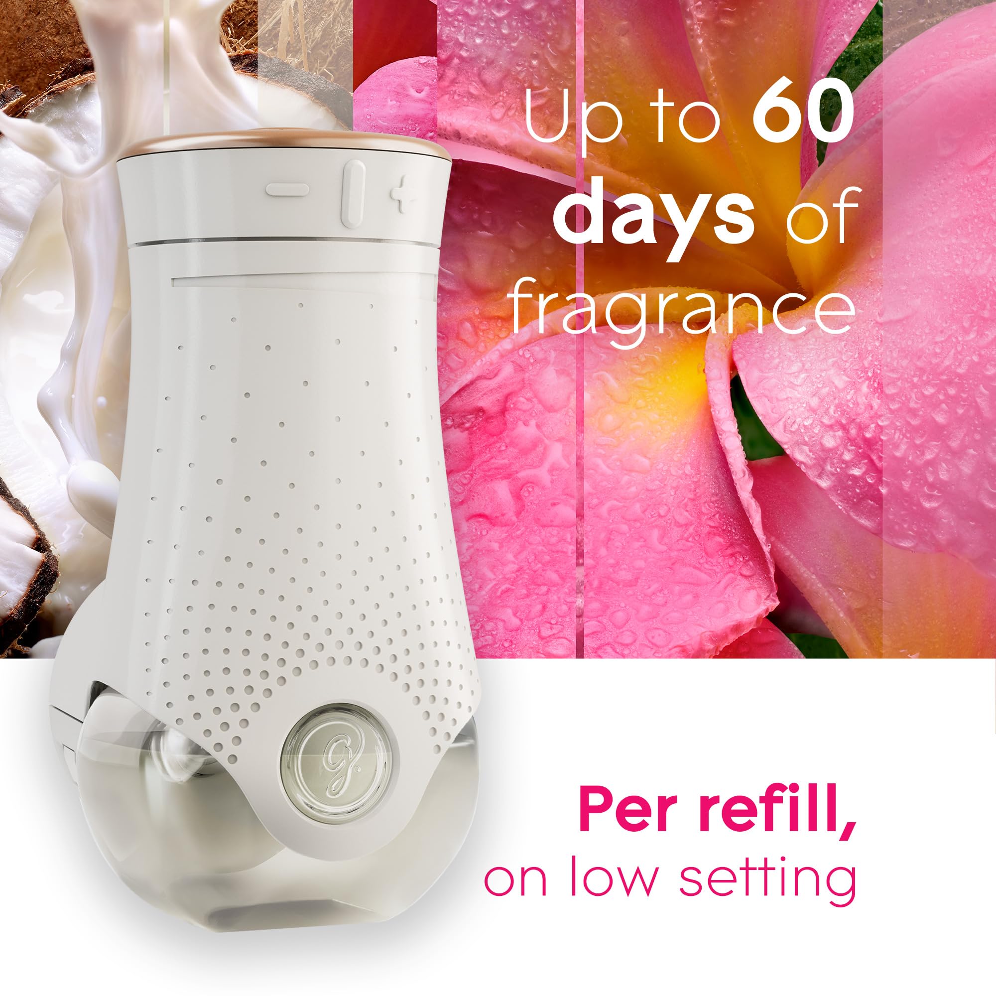 Glade PlugIns Refills Air Freshener Starter Kit, Scented and Essential Oils for Home and Bathroom, Tropical Blossoms, 3.35 Fl Oz, 1 Warmer + 5 Refills