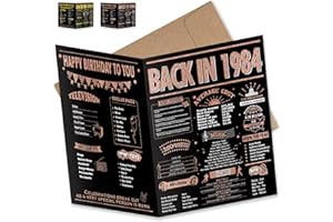 InstaDecor 40th Birthday Card Gifts Women, Happy and Funny 40 Year Old Birthday Greeting Card for Wife, Jumbo 8x10 Inch Print, Rose Gold