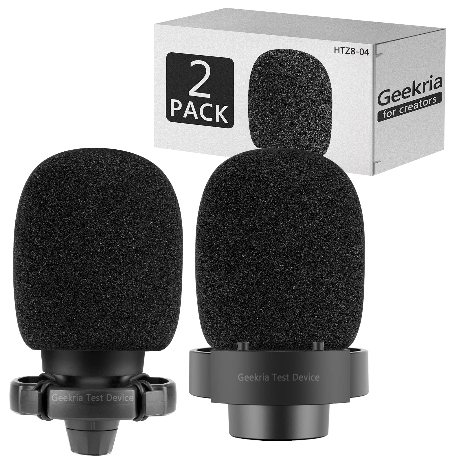 Geekria for Creators Foam Windscreen Compatible with FIFINE AmpliGame A6, A6V, A6T, A8 Microphone Antipop Foam Cover, Mic Wind Cover, Sponge Foam Filter (Black / 2 Pack)
