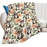 French Bulldog Blanket, Dogs Throw Blanket, French Bulldog Gifts, Pet Dog Stuff Fleece Flannel Plush for Women Men Boys Girls Lover Adults Soft Bedding for Sofa Bed Office Home Decor 50"X40"
