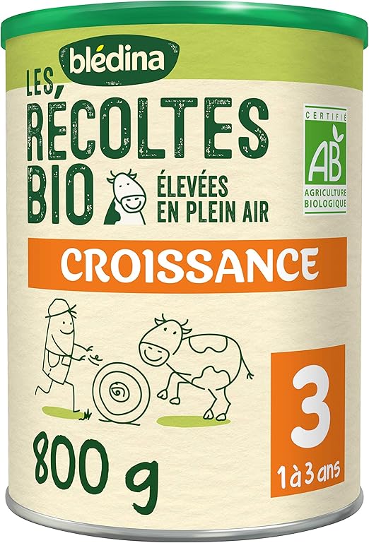 Bledina Les Recoltes Bio 3 Lait En Poudre Bio Pour Bebe 12 36 Mois 800g Boitex1 Amazon Fr Epicerie