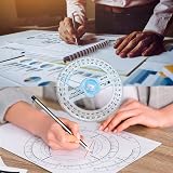 MEKEET 360 Degree Protractor 2Pcs Circle Ruler 10cm Plastic Protractor for view 5