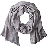 Calvin Klein Lightweight Pashmina Scarf with Tonal Logo Pattern