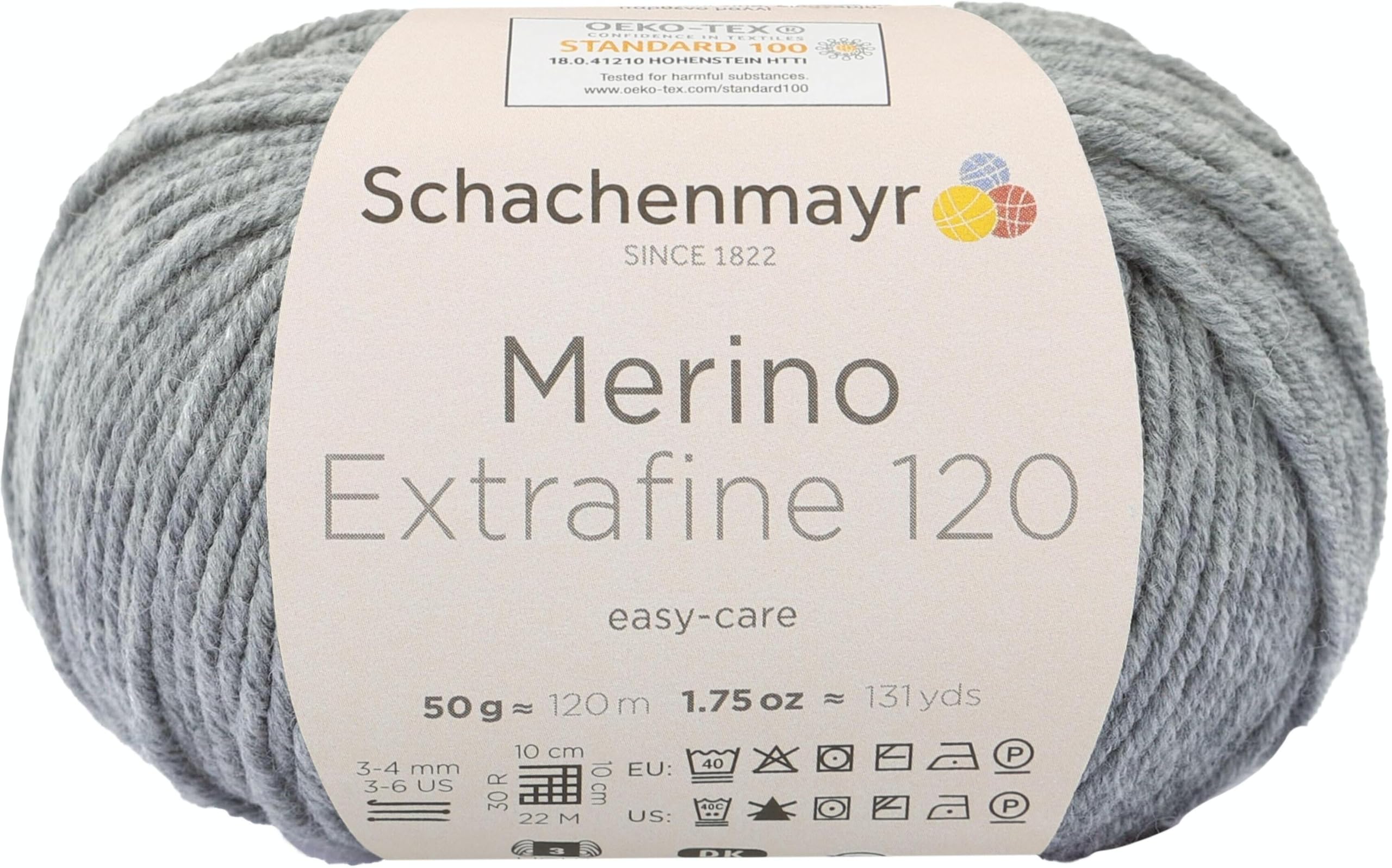 Schachenmayr 120 9807552 Extra-Fine Merino Wool Hand Knitting Yarn, wool, flannel, 10 x 10 x 7 cm