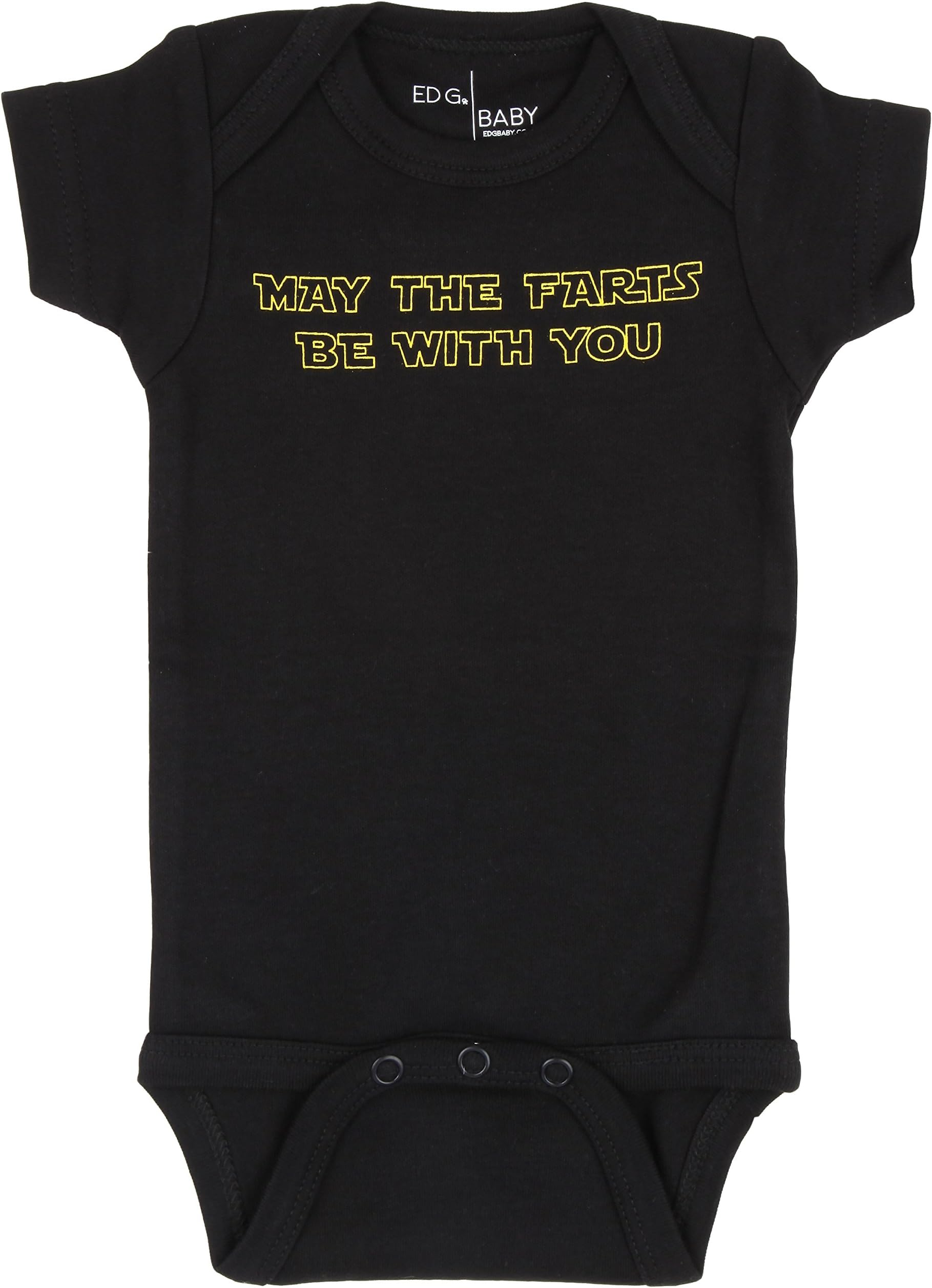 May The Farts BE with You Black Short Sleeve Bodysuit by EDG Baby