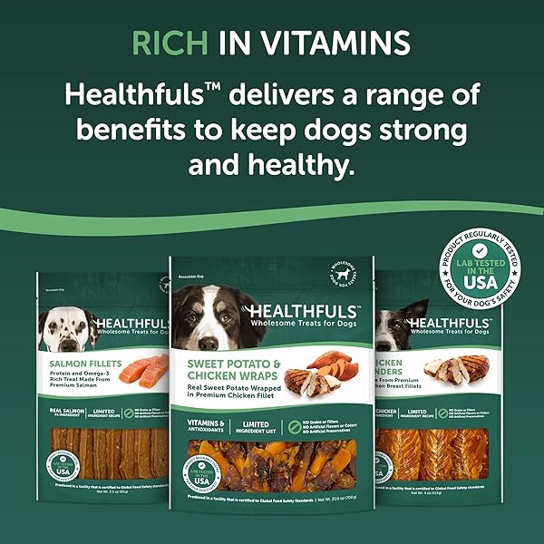 HEALTHFULS CHICKEN WRAPPED SWEET POTATO DOG TREATS, 16OZ