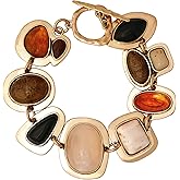 MINACHI Geometric Metal Stone Bracelets, Trendy Personality Jewelry for Women