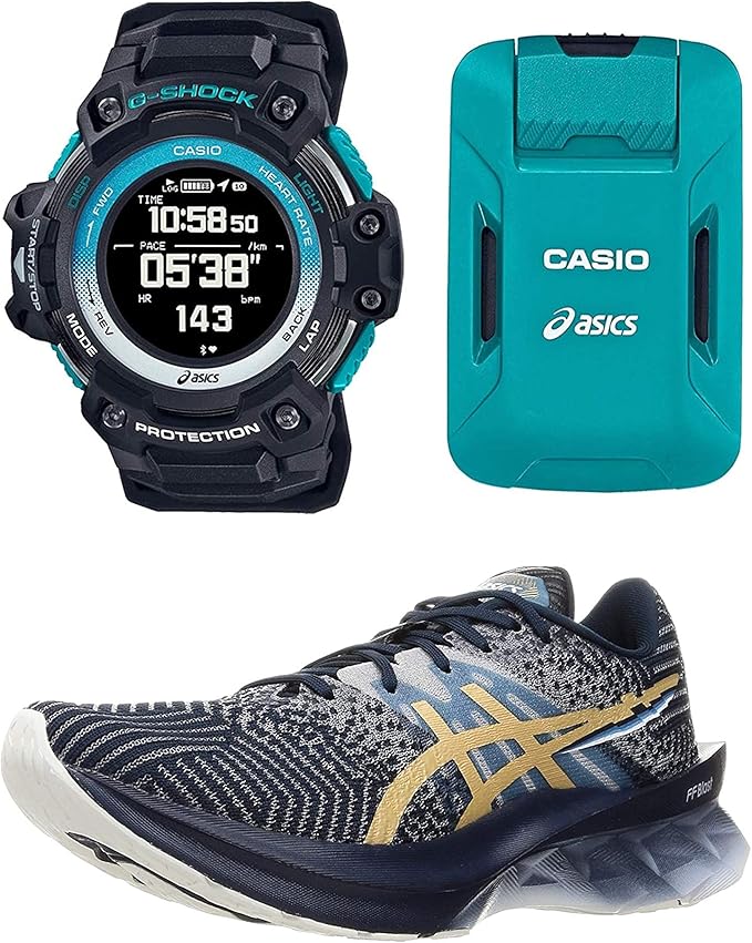 Amazon カシオ アシックス ジーショックスポーツ ウォッチ モーションセンサー レディースランニングシューズセット Gsr H1000as Set Novablast フレンチブルー シャンパン 22 5 Cm 時計アクセサリー 腕時計 通販