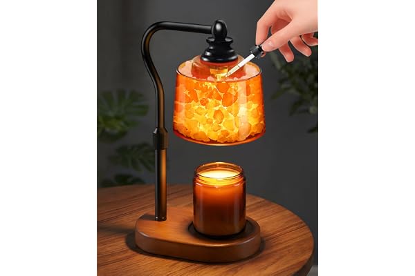 CaHomet 3-in-1 Candle Warmer Lamp with Timer Dimmable, Himalayan Salt Lamp & Passive Diffuser, Gifts for Women, House Warming