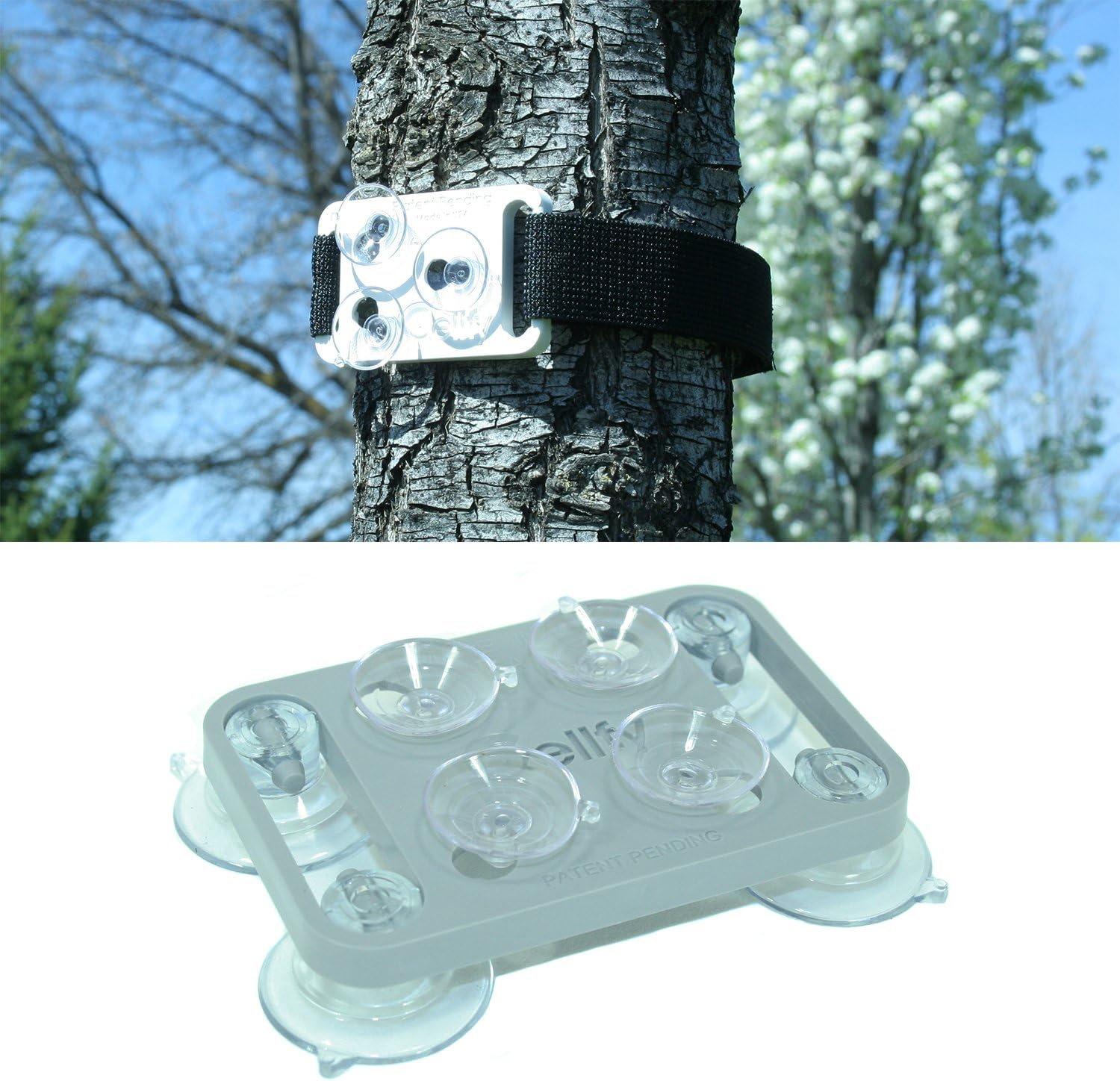 Universal Smartphone Suction Cup Mount Combo Pack for Indoor/Outdoor Photos by Cellfy -Stic & Wrap (Grey & White).Providing a Strong Hold!