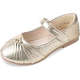 PANDANINJIA Rika Girls Dress Shoes Flower Girl Mary Jane Flats Wedding Party School Shoes for Toddler Little Kid Big Kid
