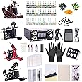 One Tattoo World Complete Tattoo Kit - 4 Tattoo Machines, Digital Power Supply, 54 Color 5ml Tattoo inks, Grips, Needles Transfer Paper, and more- OTW-KTB454