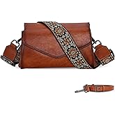 HESHE Leather Crossbody Bags for Women Shoulder Handbags Satchel Purses Lightweight Functional Bags with 2 Adjustable Strap