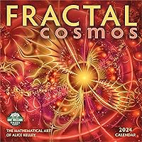 Fractal Cosmos 2024 Wall Calendar: The Mathematical Art of Alice Kelley | 12" x 24" Open | Amber Lotus Publishing