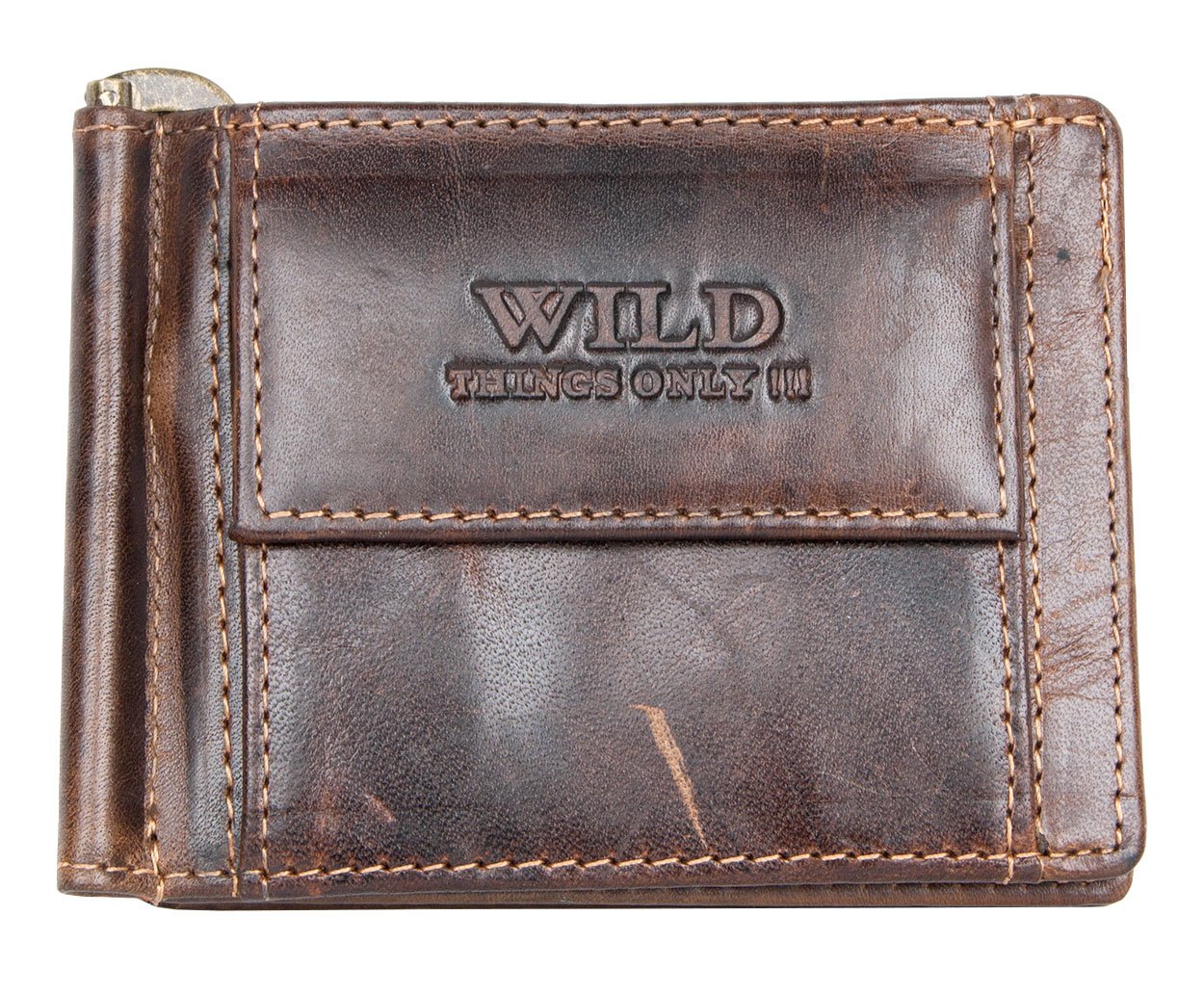 Men's Brown Pocket-Sized Genuine Leather Wallet Wild