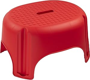 YBM HOME Single Step Stool for Kids and Adults, Supports 200-Pound Load Capacity for Children to Reach The Sink and Areas That are a bit Too High - Perfect for Bathroom and Kitchen, 39-1232 (Red)