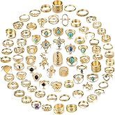 Amazon.com: Gmai Bohemian Vintage Women Crystal Joint Knuckle Nail Ring ...