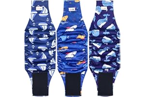 Grecle Reusable Dog Diapers Male 3Pcs, Premium Washable Belly Bands for Male Dogs Small, High Absorbing Male Dog Wraps for Doggie Puppy Excitable Urination and Training(Sailboat, S)