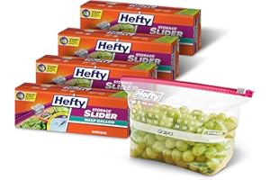 Hefty Slider Calendar Storage Bags, Half Gallon Size, 32 Count (Pack of 4), 128 Total