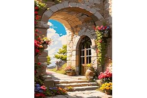 eniref Paint by Numbers for Adult Beginners, Garden Arch Picture Canvas, Acrylic Paint by Numbers Kit – Perfect for Gifts and Home Decor, 16X20 Inch