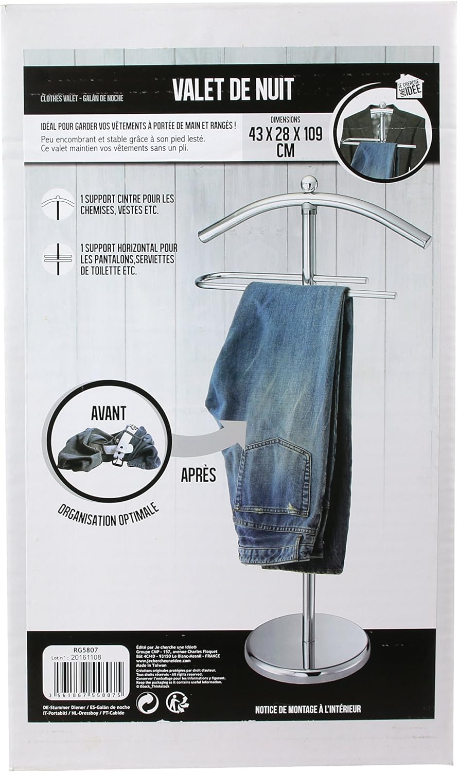 JE CHERCHE UNE IDEE CLOTHES VALET 109X43X28CM, Silber, Auditor's Target Value - Image 4