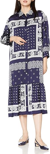 Amazon Co Jp グレースコンチネンタル 21ss バンダナコンビプリントワンピース レディース キナリ 36