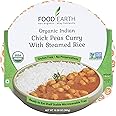 Food Earth Ready-to-Eat Indian Chickpeas Curry with Steamed Rice – Organic, Vegan, Gluten-Free, Microwavable Meal (Pack of 6 x 10.58 oz)