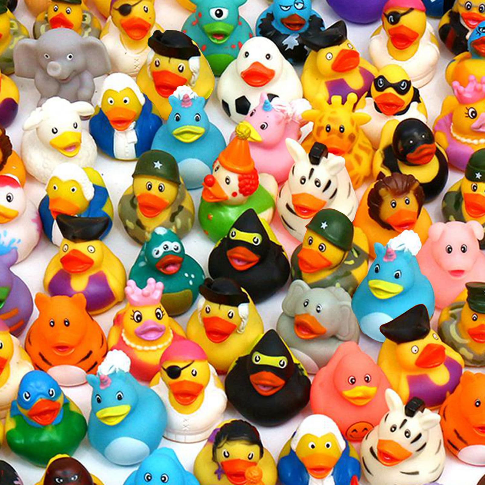 Photo 1 of WQTHE 60 Pack Rubber Duck for Jeeps Ducking - 2.3 Inch Bulk Floater Duck for Kids - Baby Bath Toy Assortment - Party Favors, Birthdays, Bath Time, and More (50 Varieties)
