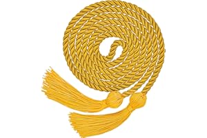 TecUnite Graduation Cords Honor 2025 Polyester Yarn Honor Cord with Tassels for Bachelor Gown for 2025 Graduation Students(Gold)