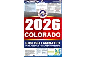 US LABOR LAW POSTER 2026 Colorado CO All-in-One Workplace Compliance & Labor Law Poster (Federal State & OSHA) English Laminated