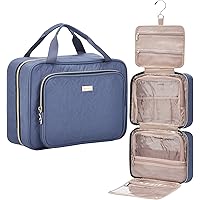 NISHEL 4 Sections Hanging Travel Toiletry Bag Organizer, Water Resistant Large Makeup Cosmetic Case for Bathroom Shower