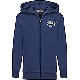 Lucky Brand boys Long Sleeve Fleece Full Zip Hoodie, Comfortable, Relaxed Fit With Front Pockets