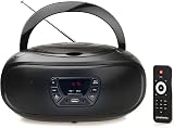 Grouptronics GTCDR-501 Small Portable CD Player with Speakers FM USB AUX