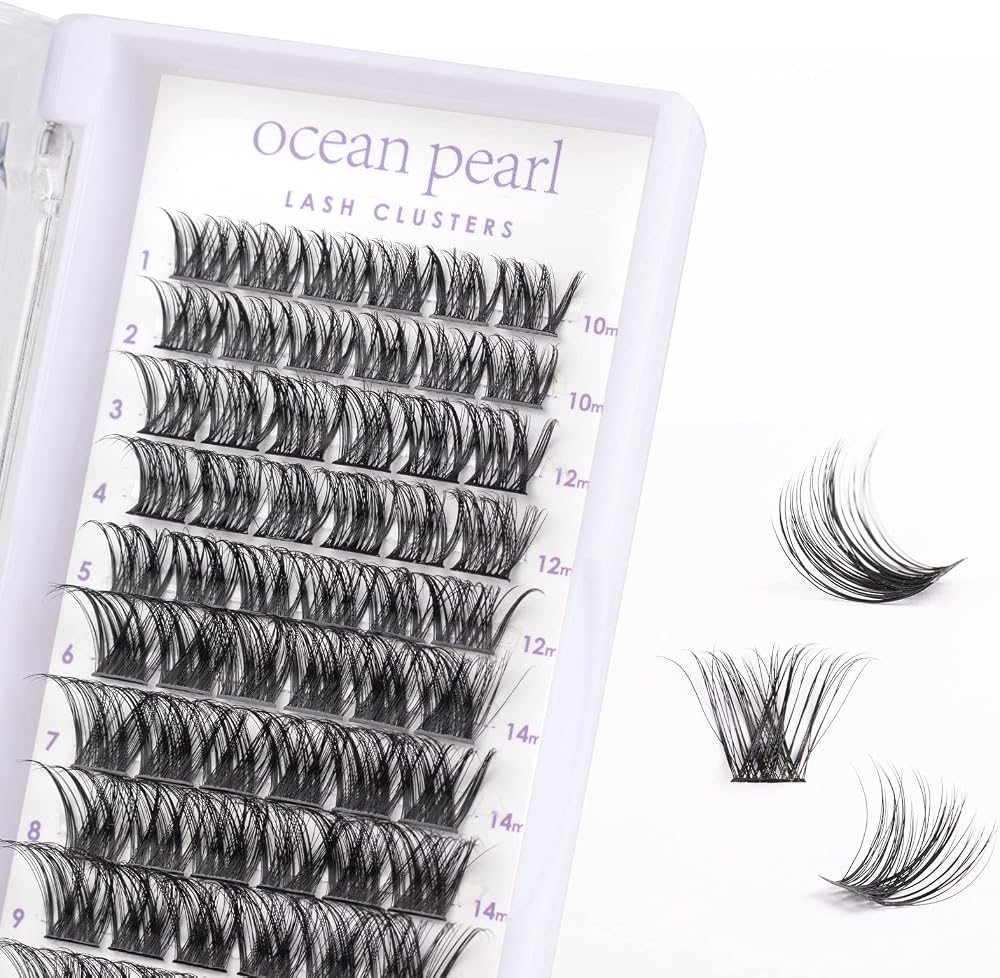 Ocean Pearl Cluster Lashes 72 Pcs DIY Lashes 10-16mm Soft Natural False