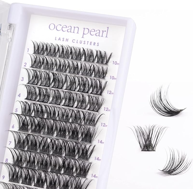 Ocean Pearl Cluster Lashes 72 Pcs DIY Lashes 10-16mm Soft Natural False