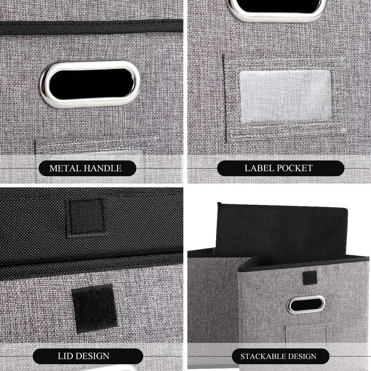 Collapsible File Organizer Boxes with Lids [2-Pack] Linen Hanging Filing Organization, Office Decorative Filing Cabinet for Letter Size Legal Folder: Home Improvement