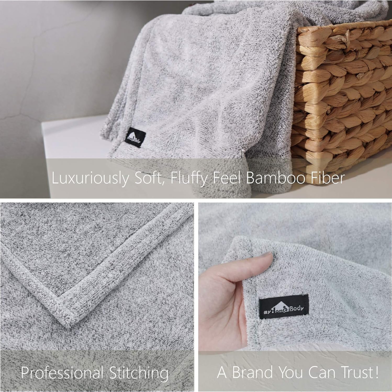 Premium Bamboo Towel | Multi-Use Gym Towel, Camping Towel, Hair Drying, Travel Towel, Yoga Hand Towel | Ultra-Soft, Lightweight, Odor-Eating Bamboo Charcoal, Sustainable Microfiber Towel Alternative : Beauty