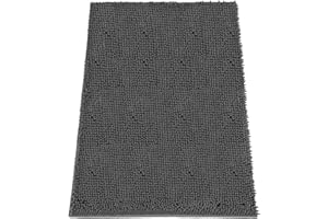 HOMEK Absorbent Dog Door Mat for Muddy Paws, 60" x 36" Chenille Indoor Mats for Entryway, Trap Dirt Front Door Mat Indoor Entrance Washable Non Slip Soft