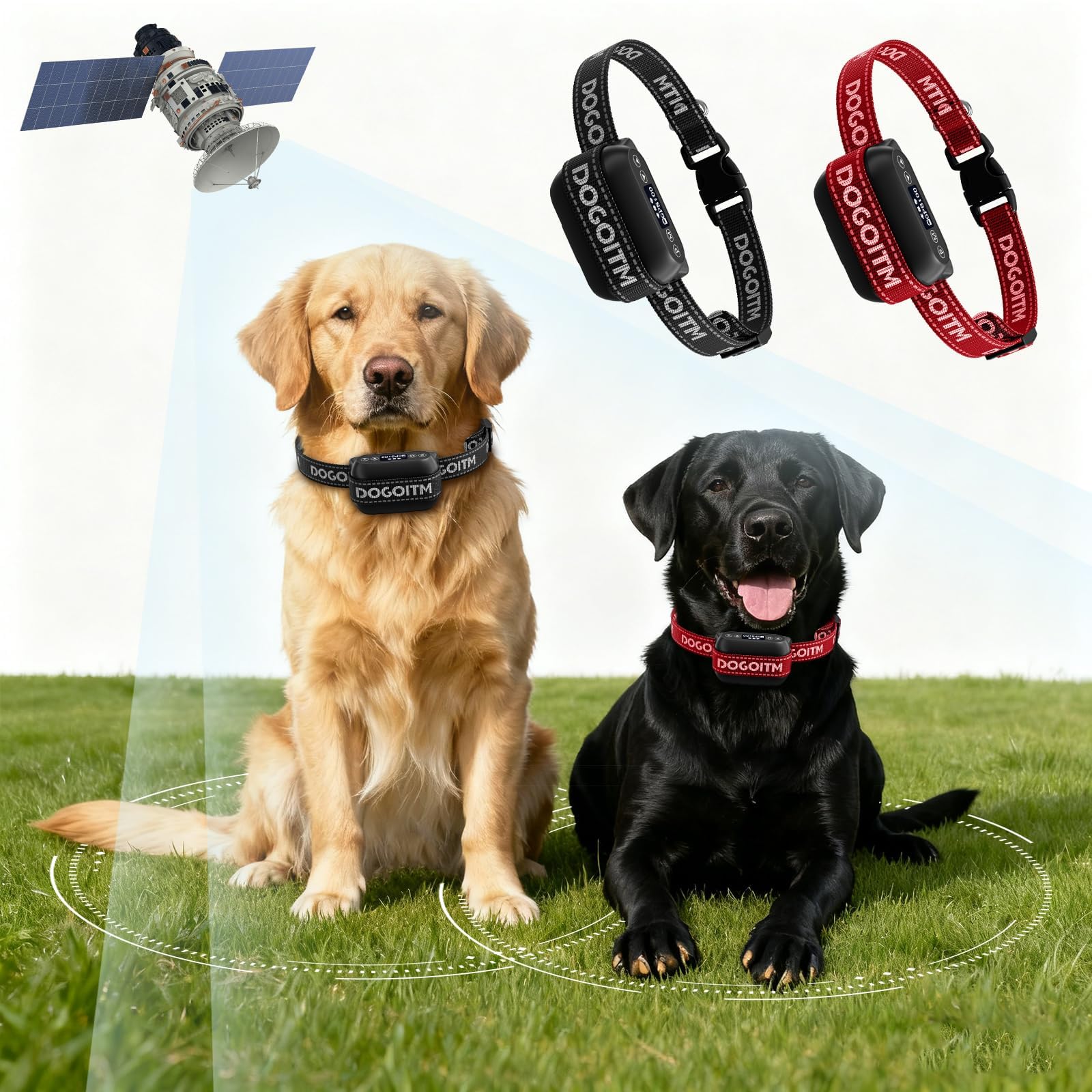 Photo 1 of Wireless Dog Fence for 2 Dogs, GPS Dog Collar with 3 Warning Modes, Pet Containment System with Real-time Signal Updates, Electric Dog Fence Collar with Wide Adjustable Range