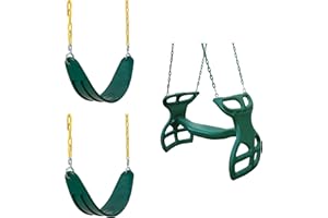 Swing-N-Slide Green Heavy Duty Swings and Dual Glider Bundle - Includes 2 Heavy Duty Swing Seats and a Green, Dual Ride Glider for Swing Sets, Play Sets, etc.