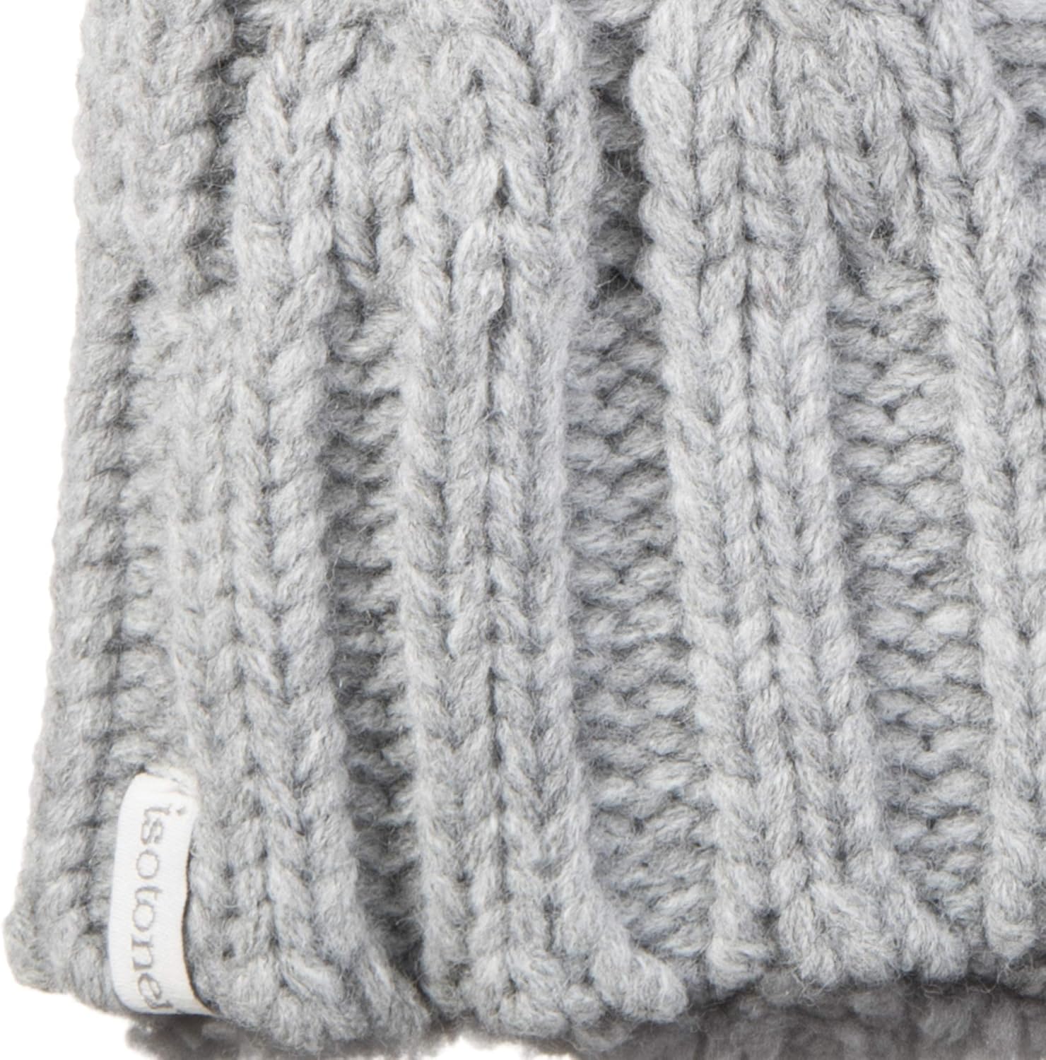 isotoner womens Chunky Cable Knit Mittens With Warm Soft Lining Cold Weather Gloves, Smartdri Heather Grey, One Size US at  Women’s Clothing store