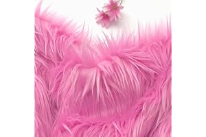 Bianna Creations Faux Fur Fabric Pieces | US Based Seller | Soft Fluffy Silky Shaggy Squares | Craft, Sewing, Costumes (Bubble Gum Pink, 8x8 inches)