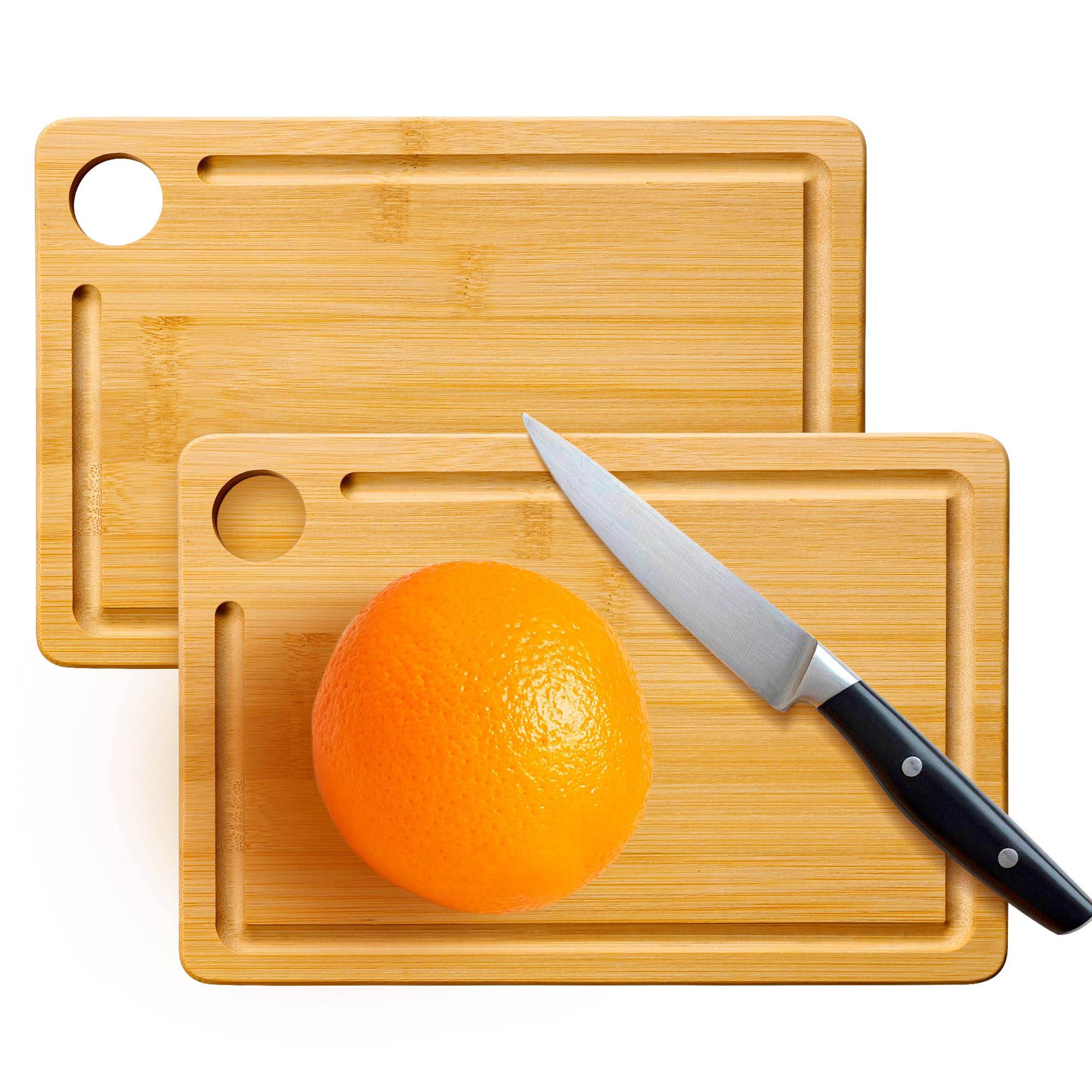Photo 1 of 2 Pack Small Bamboo Wood Cutting Board for Kitchen 8.6" x 6" Mini Wooden Charcuterie Boards Lightweight Chopping Board Non Toxic Serving Board Tiny Chef Set Camping Fruit Lemon Sandwich Cheese Board