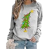 Women Christmas Palm Tree Sweatshirt Funny Hawaiian Beach Tropical Xmas Long Sleeve Pullover Cute Snowflake Shirt Top