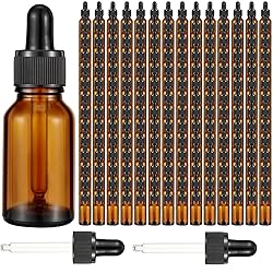 Tanlade 200 Pack 15ml Dark Dropper Bottles 1/2 oz