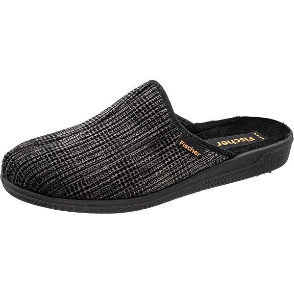 Zedzzz Men's Navy Blue Velour Slippers With Touch Fastening Strap & Rubber Sole - US Size 7