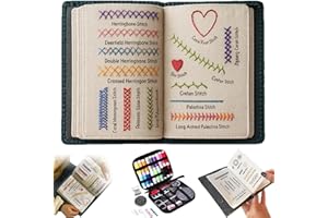 GENERIC DIY Embroidery Stitch Book Kit, Portable All Scenario Embroidery Stitch Book & Sewing Kit, Embroidery Practice Book with Instructional Tutorial 106 Pattern for DIY and Sew Enthusiast