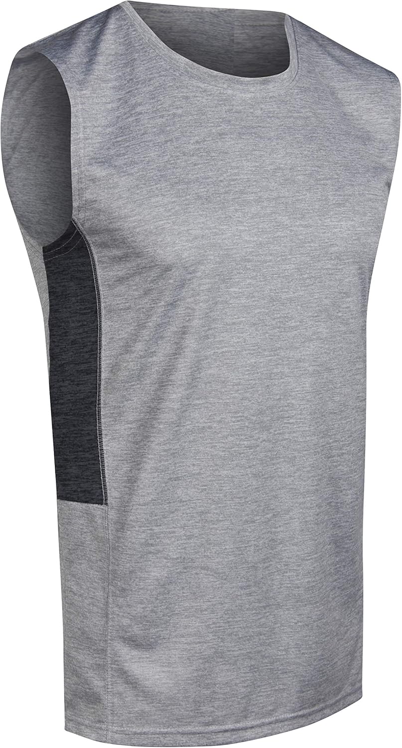 5 Pack: Men's Dry-Fit Active Athletic Tech Tank Top - Workout & Training Activewear: Clothing