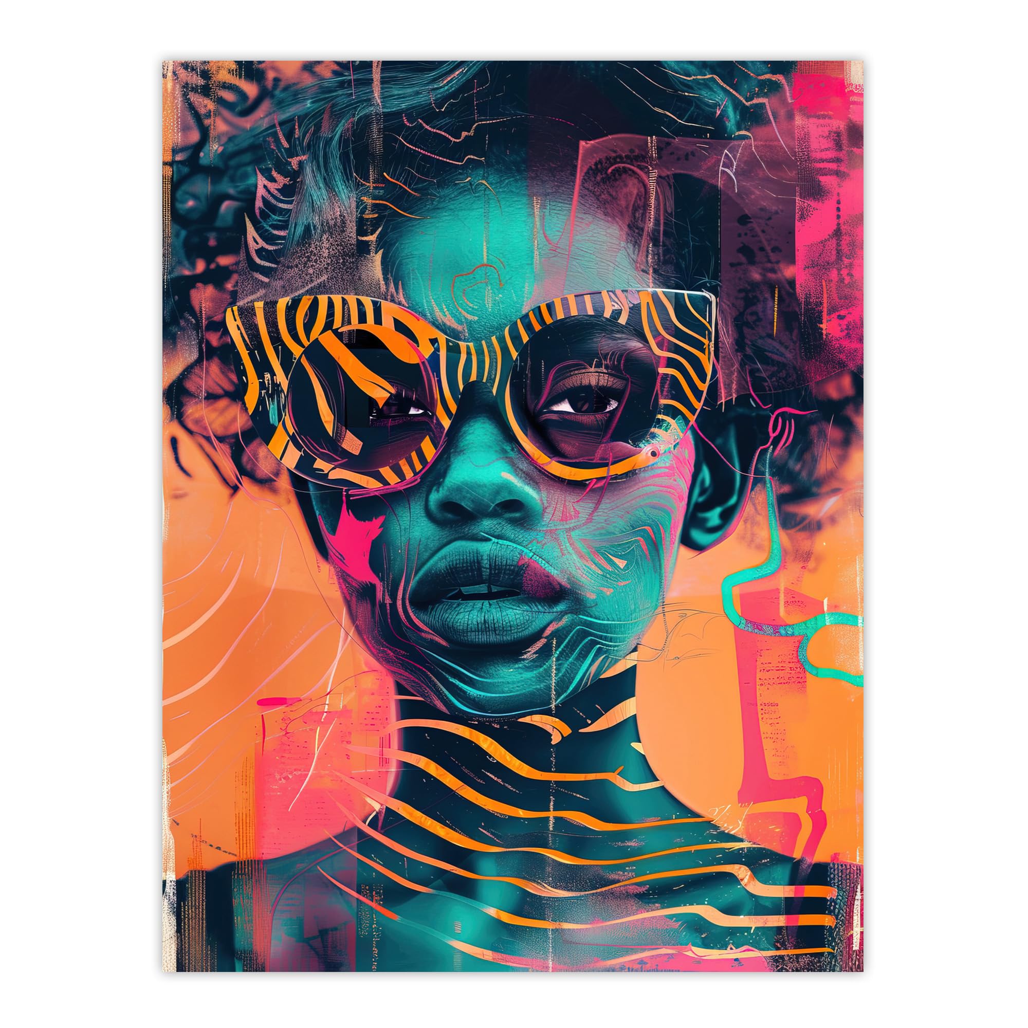 Artery8 Indie Culture Vibrant Conceptual Art Portrait Living Room Extra Large XL Wall Art Poster Print