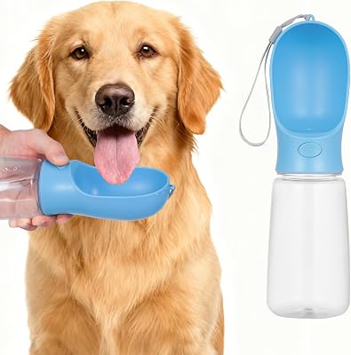 Garrafa de água para cães, leve, à prova de fugas, portátil, Dispensador de água de 550 ml com comedouro para animais, caminhadas ao ar livre, caminhadas, viagens, plástico de qualidade